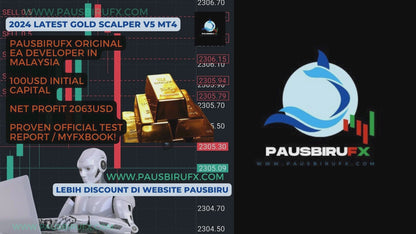 🔥 Latest Gold Scalper PausBiruFX 🔥 XAU V5 Scalping Trader Profit Expert Advisor EA MT4 Robot Forex RSI BBMA Engulfing FX